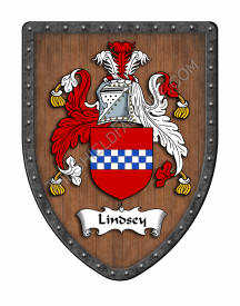 Lindsay wooden background coat of arms family crest
