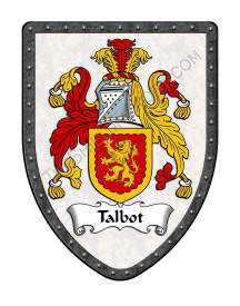 Talbot family name on a shield