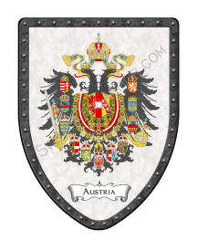 The Royal Coat of Arms of Austria on a white crackle background shield