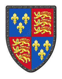 England Royal Coat of Arms in a quadrant style hanging shield