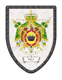 Italy Coat of Arms shield with riveted rim