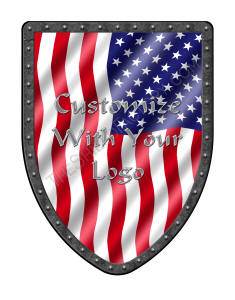 Patriotic American flag shield