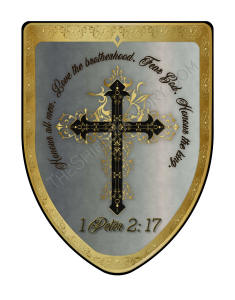 Christian based display shield with bible passage