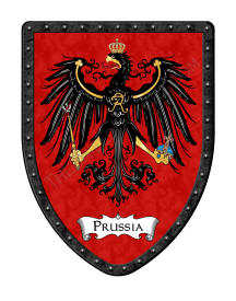 Country of Prussia coat of arms shield with Prussian Eagle crest