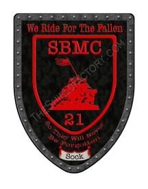 Motorcycle club ride appreciation shield for the military