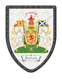 Scotland coat of arms on riveted rim shield