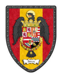 Spain royal coat of arms on Spanish flag