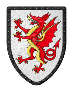 Medieval Shield showing red dragon